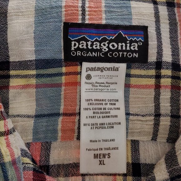 Patagonia Pink Plaid Organic Cotton Mens XL L/S - Picture 7 of 7